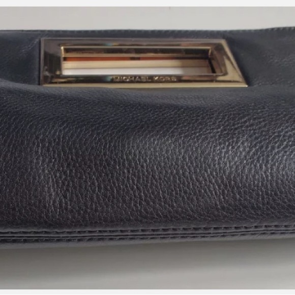 Michael Kors Black Pebbled Leather Envelope Clutch - Picture 4 of 7